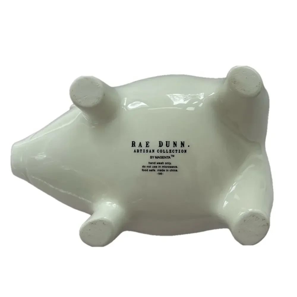 Rae Dunn Artisan Magenta Pig OINK Canister Cookie Jar White